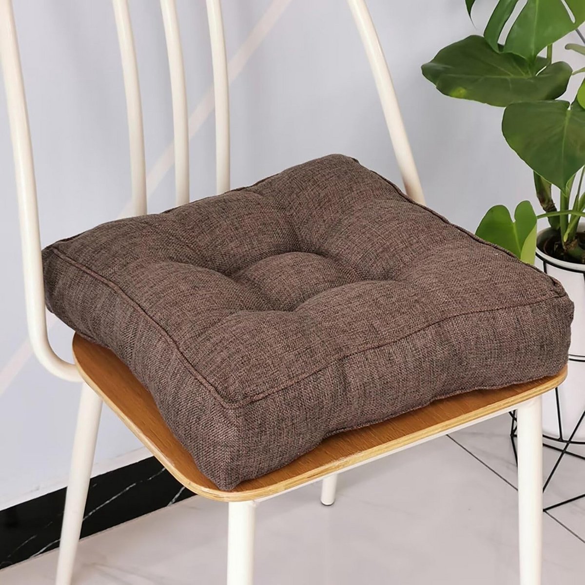 Set van 1 Dik Stoelkussen Buiten & Binnen - 45x45 cm - Comfortabel Zitkussen Tuinstoel Don