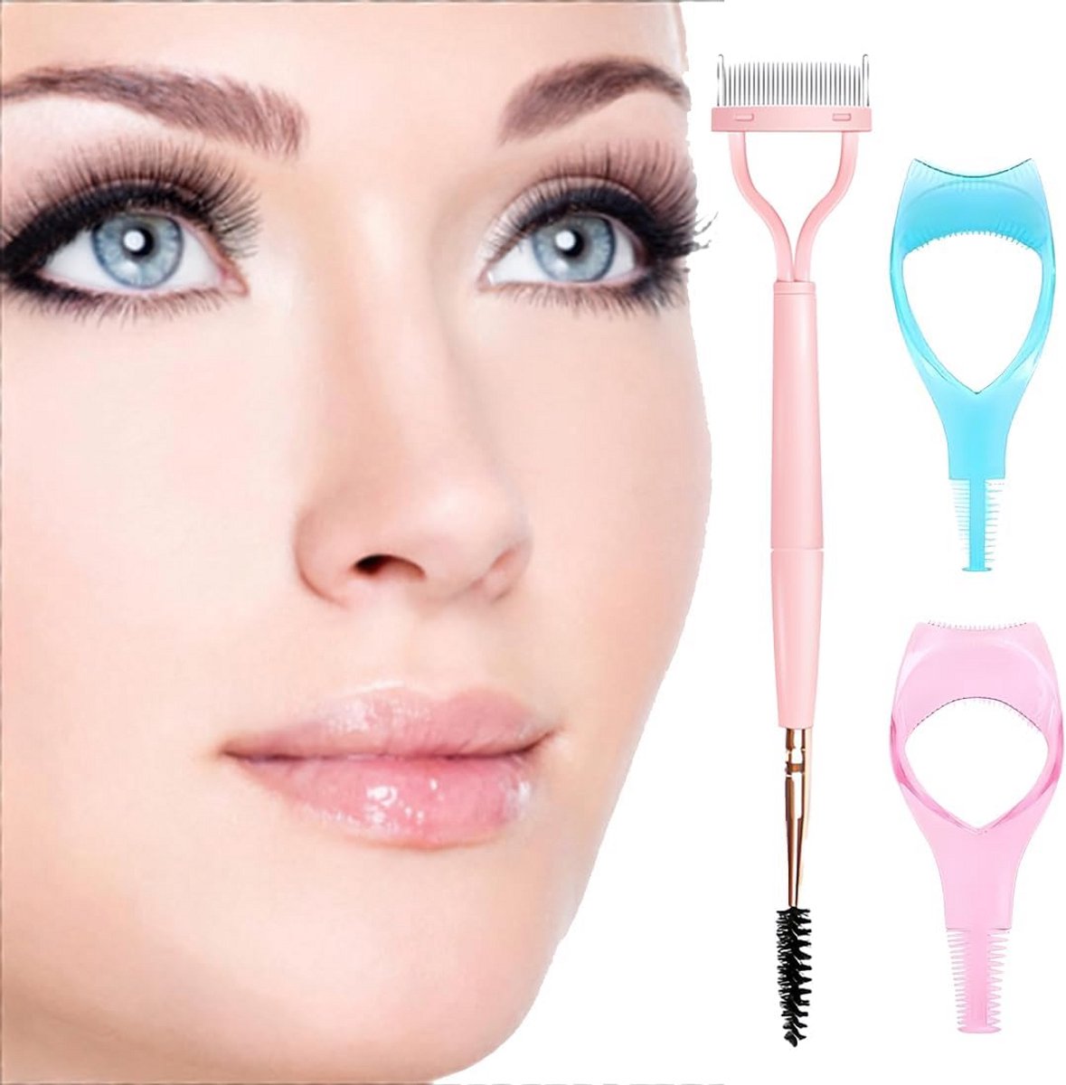 Mascara Applicator Set met Wimper Kam - 3-in-1 Make-up Hulpstuk voor Vlekkeloze Wimpers