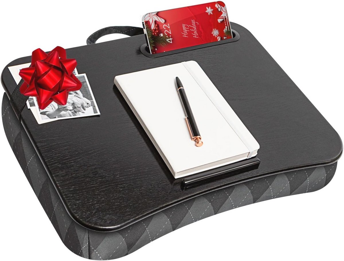 Designer Lap Desk met telefoonhouder - geschikt voor laptops tot 15,6 inch