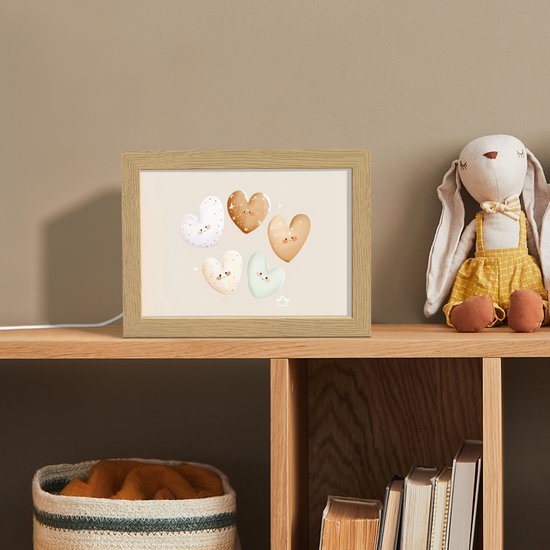 Nachtlampje 20x15 cm - Kinder lampje - Hartjes - Kleurrijk - Pastel - Tafellamp kinderkamer - Slaapkamer lamp - Bedlamp kinderen - Kinderlampje stopcontact - Wandlamp babykamer - Nachtlampjes van HEMA — afbeelding 3