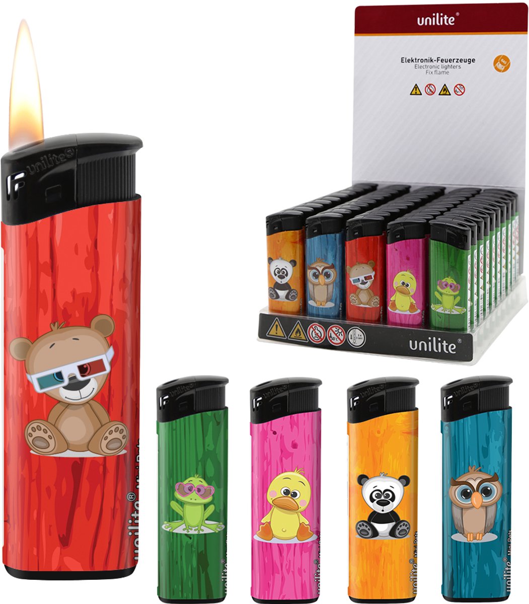 Klik aanstekers 50 stuks in tray navulbaar - Mini Pets aansteker - Unilite