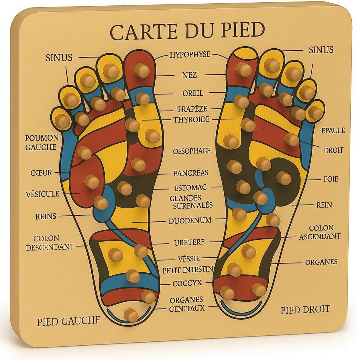 Houten Plank voor Voetmassage en Reflexologie