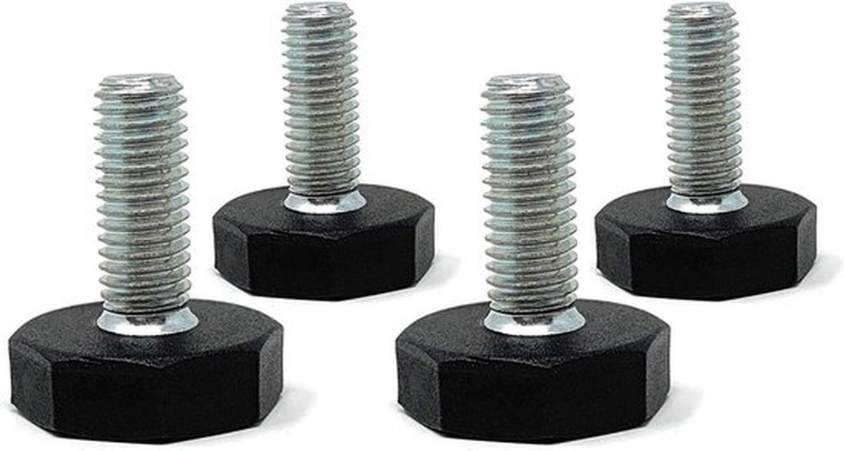 4x M8 Verstelschroef - 36 mm Lang - Polyamide Voet Ã˜ 27 mm