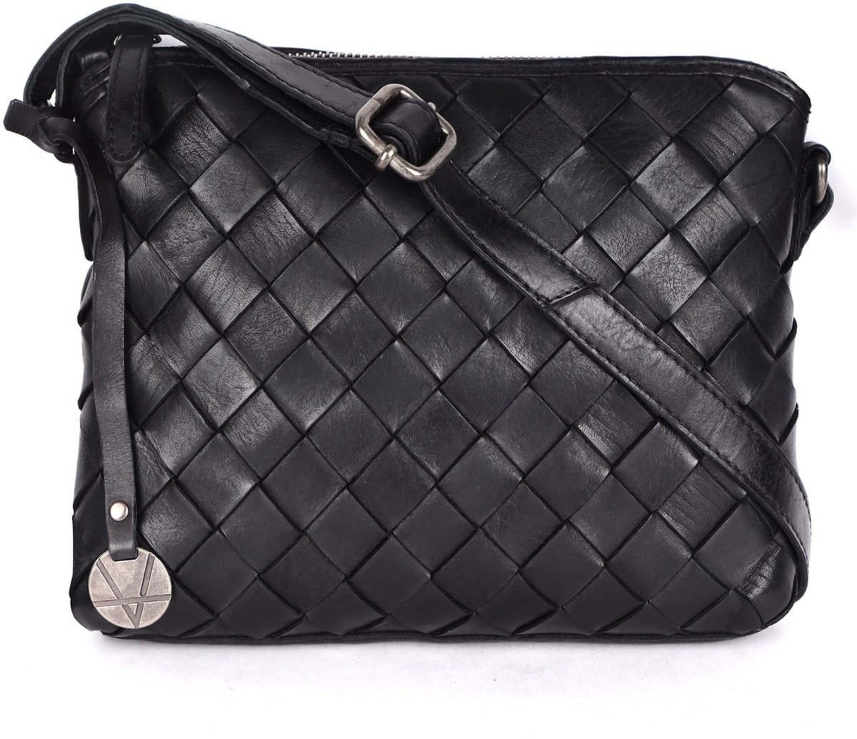Echt Leren Crossbody Slingtas voor Dames – Trendy Casual en Kantoortas met Verstelbare Schouderriem