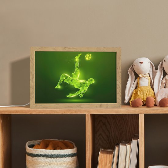Nachtlampje 30x20 cm - Kinder lamp - Voetbal - Groen - Omhaal - Tafellamp kinderkamer - Slaapkamer lamp - Bedlamp kinderen - Kinderlampje stopcontact - Wandlamp babykamer - Nachtlampjes van Merkloos — afbeelding 3