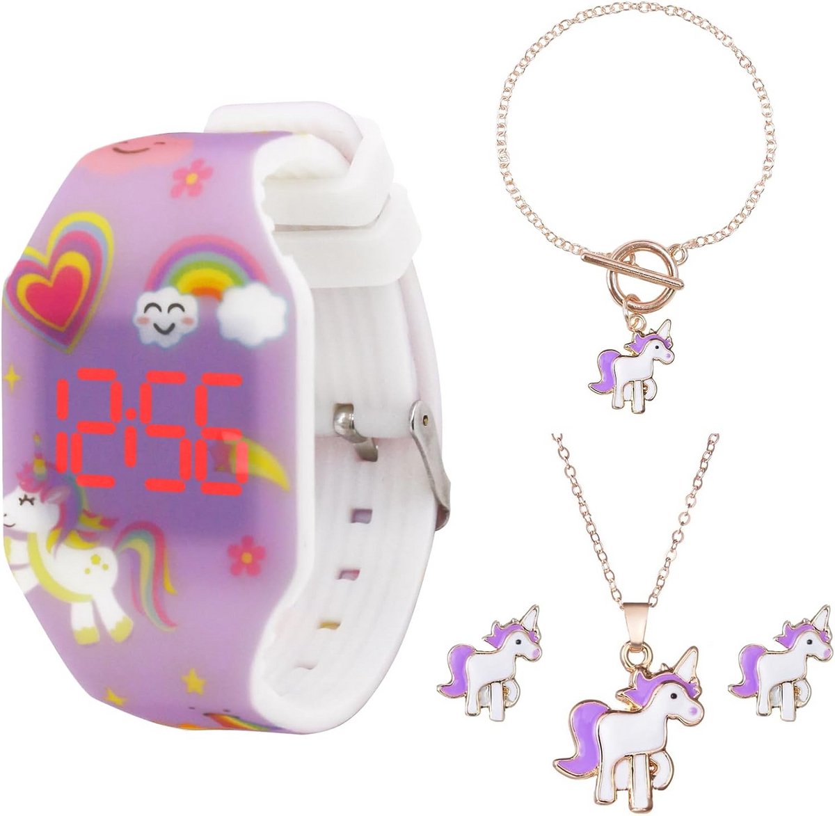 Digitale LED Kinderhorloge voor Jongens en Meisjes met Datum en Tijd - Zacht Siliconen Horlogeband