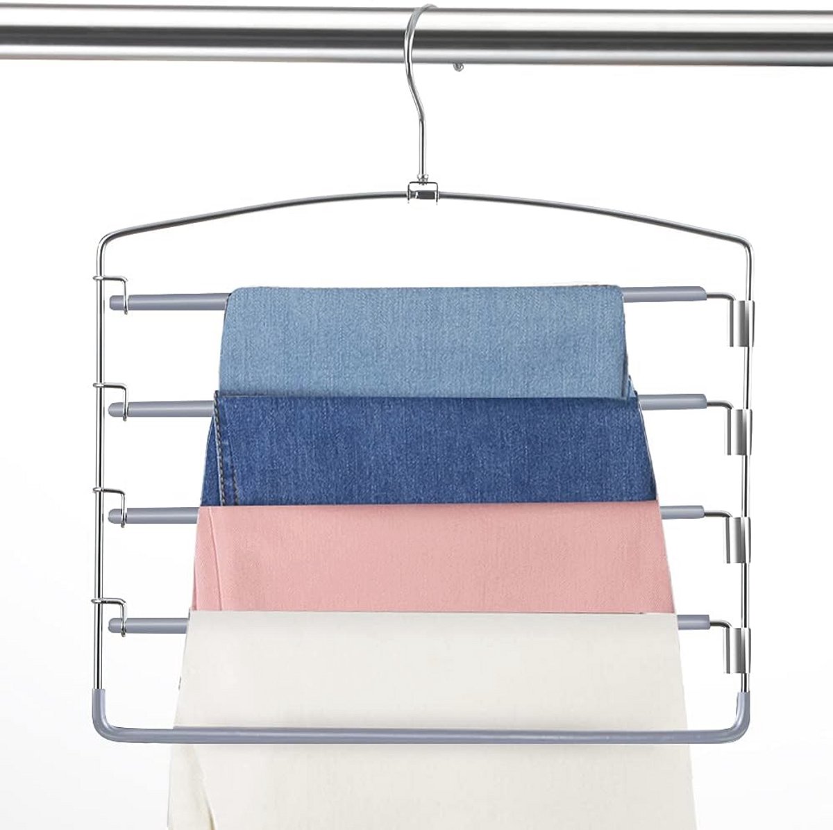 Antislip Broekhangers 3-Pack – Ruimtebesparende Swing Arm Organizer voor Kleding
