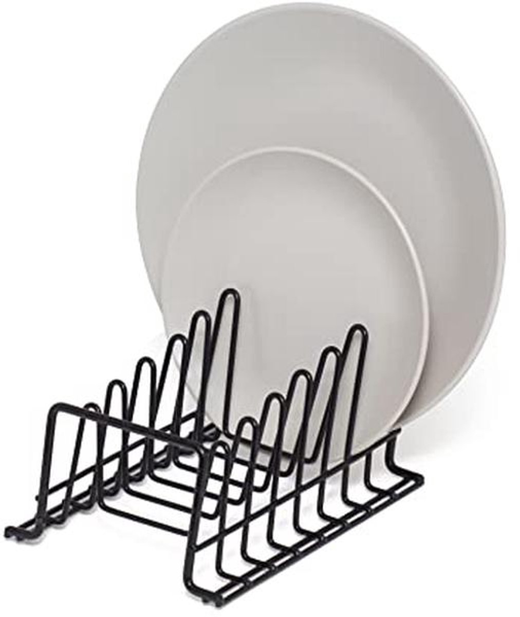 Bordenrek en Afdruiprek voor Keuken – Ruimtebesparende Organizer – Zwart – Compact