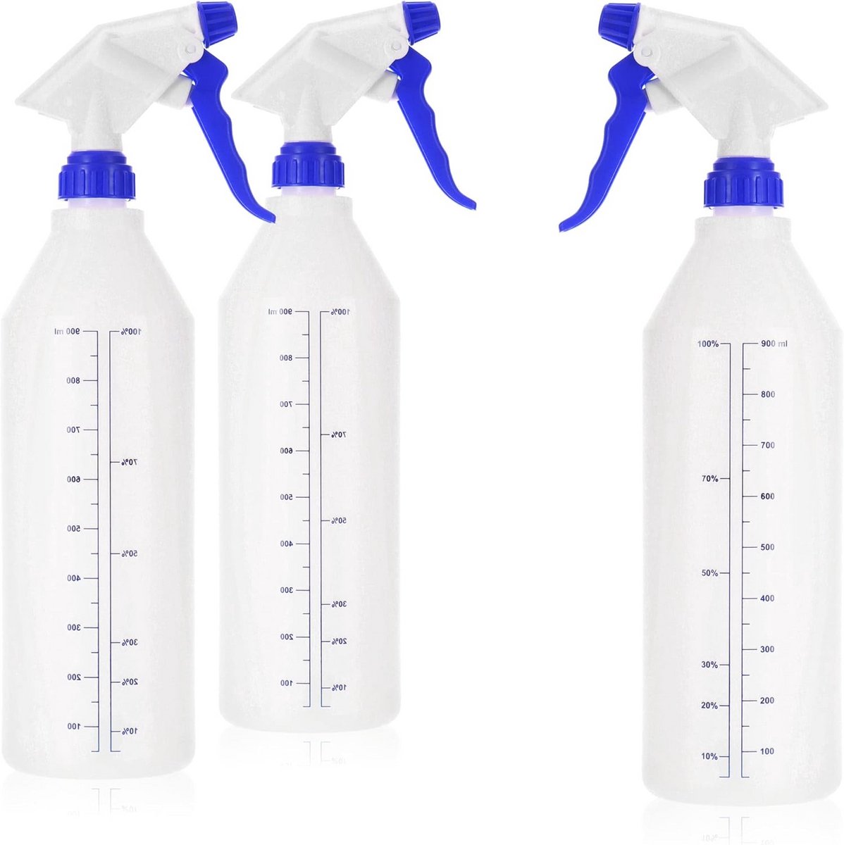 3x Spuitflessen met Schaalverdeling - Chemische Pompverstuivers voor Zuren en Oplosmiddelen - 900 ml