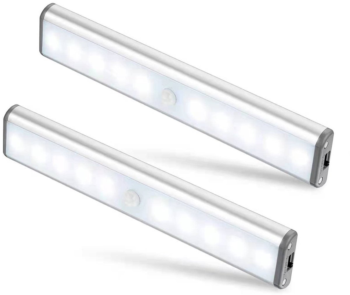 longziming -LED Nachtlamp met Bewegingssensor Oplaadbaar – Set van 2 | 100 Lumen Daglicht | Magnetische Montage | 3 Standen | USB Oplaadbaar | Kast-, Trap- en Gangverlichting