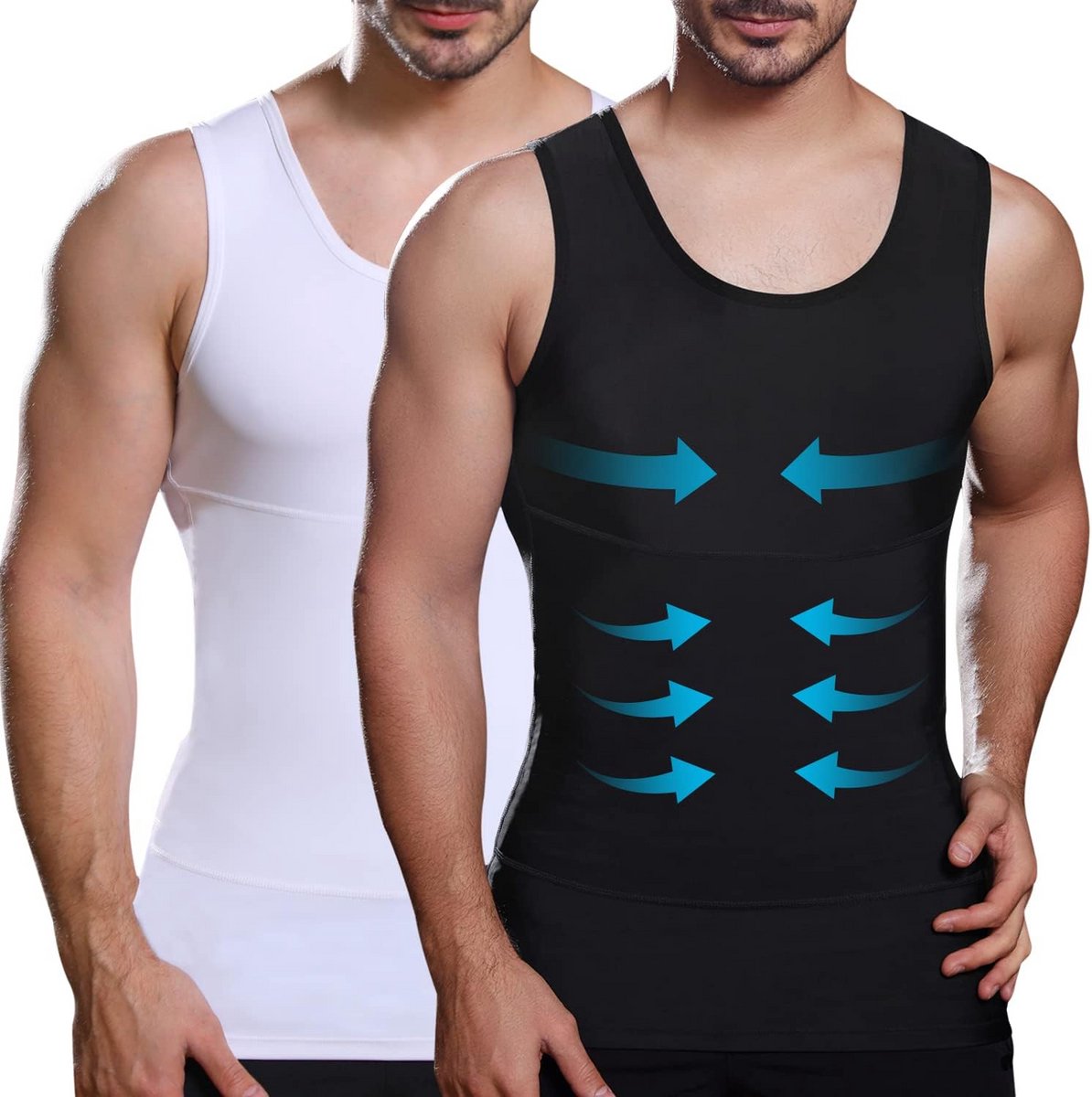 Heren Compressie Shirt Slank Vest voor Buikcontrole en Gynaecomastie