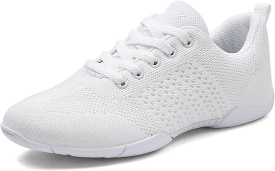 Witte cheerleadingschoenen dames cheerleading schoenen meisjes cheerschoenen yoga gymnastiek jazz dansschoenen loopschoenen, wit, 35 EU