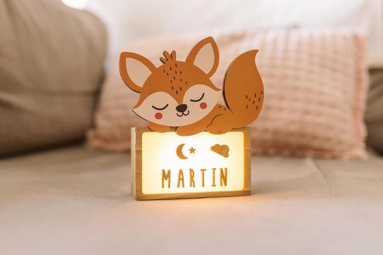 Gepersonaliseerde Nachtlamp Kind Naam - Kinderkamer Verlichting Cadeau Varken — afbeelding 5