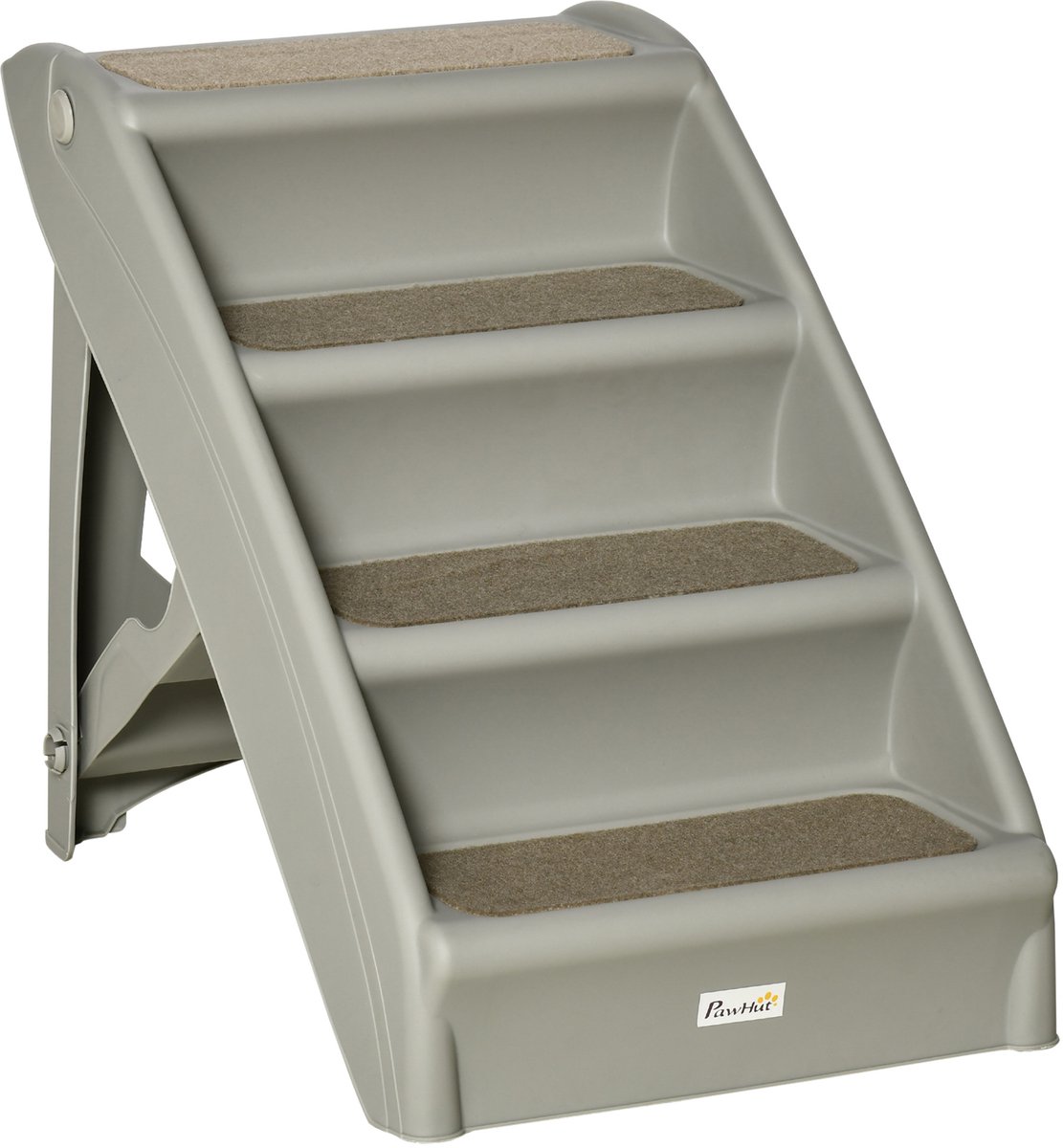 PawHut-Huisdierentrap-PP-62x38x49,5cm-Grijs