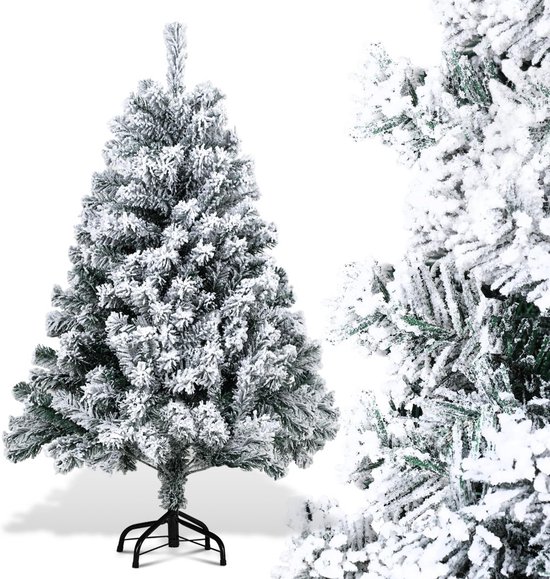 Yaheetech Kunstkerstboom van 183 cm met sneeuw en 64