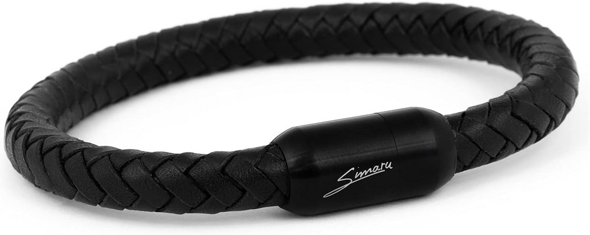 Gevlochten Unisex Lederen Armband met Magnetische Roestvrijstalen Sluiting