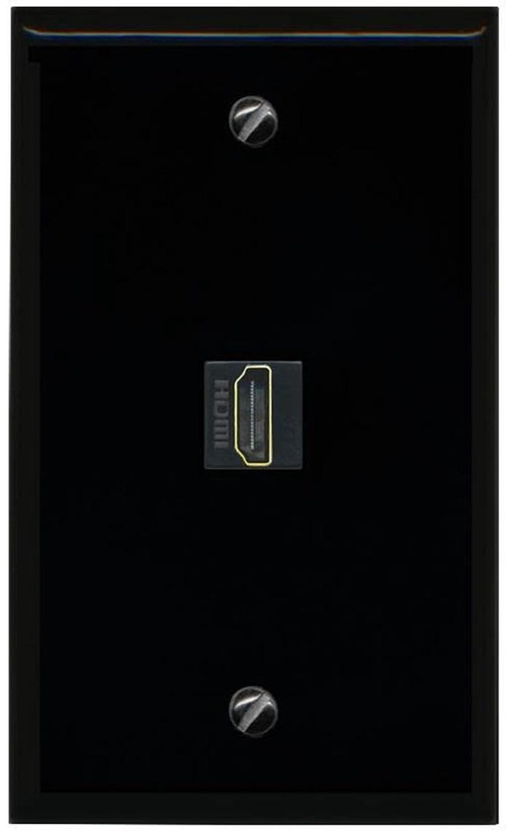 HDMI Wandplaat 1 Poort - Plat Zwart