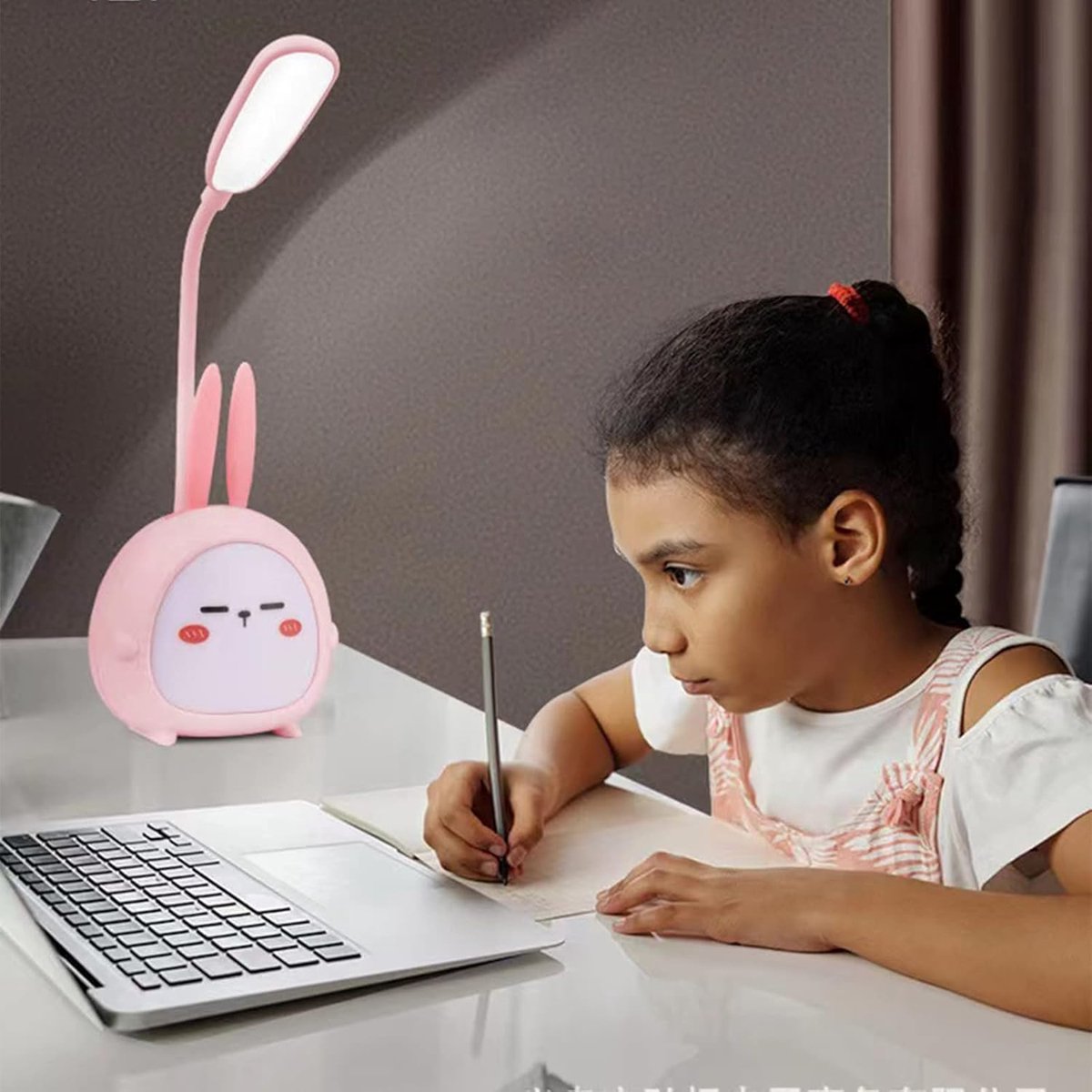 Mini draagbare LED-nachtlamp in de vorm van een konijn - Opvouwbare, oplaadbare leeslamp met USB-aansluiting - Geschikt voor slaapkamers en kinderkamers - Blauw konijn — cadeau in Spellen & Speelgoed - foto 2