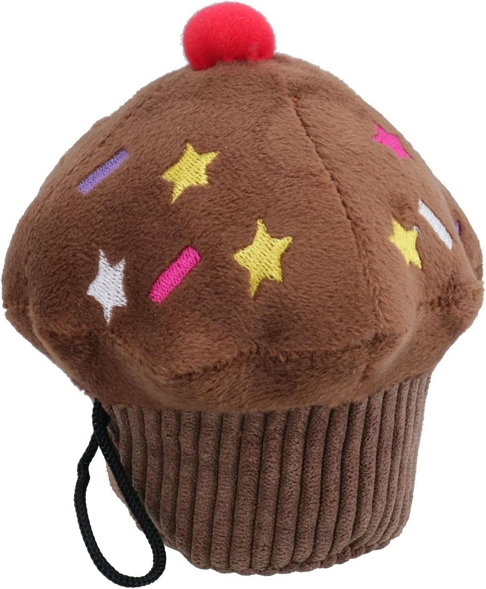 Lekker Zacht Hondenspeeltje Cupcake met Vanillegeur Donkerbruin - Duurzaam Speelgoed