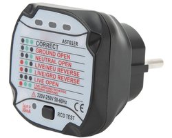 Stopcontact Tester EU Stekker - Polariteit & Aardlek Meting - 220V/250V Veiligheidscontrole