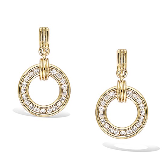 CHIVAL - Oorbellen 18K Verguld Goud "Cirque" - Elegant, Zirkonia, Rond, Hypoallergeen, Luxe, Cadeau voor haar, Sieraad, Tijdloos, Ringetjes, Liefde, Romantiek, Geschenkverpakking, Kerst