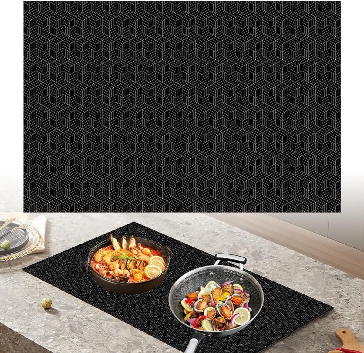 Beschermmat Inductiekookplaat XXL 78x52 cm Hittebestendig Antislip Krasbescherming