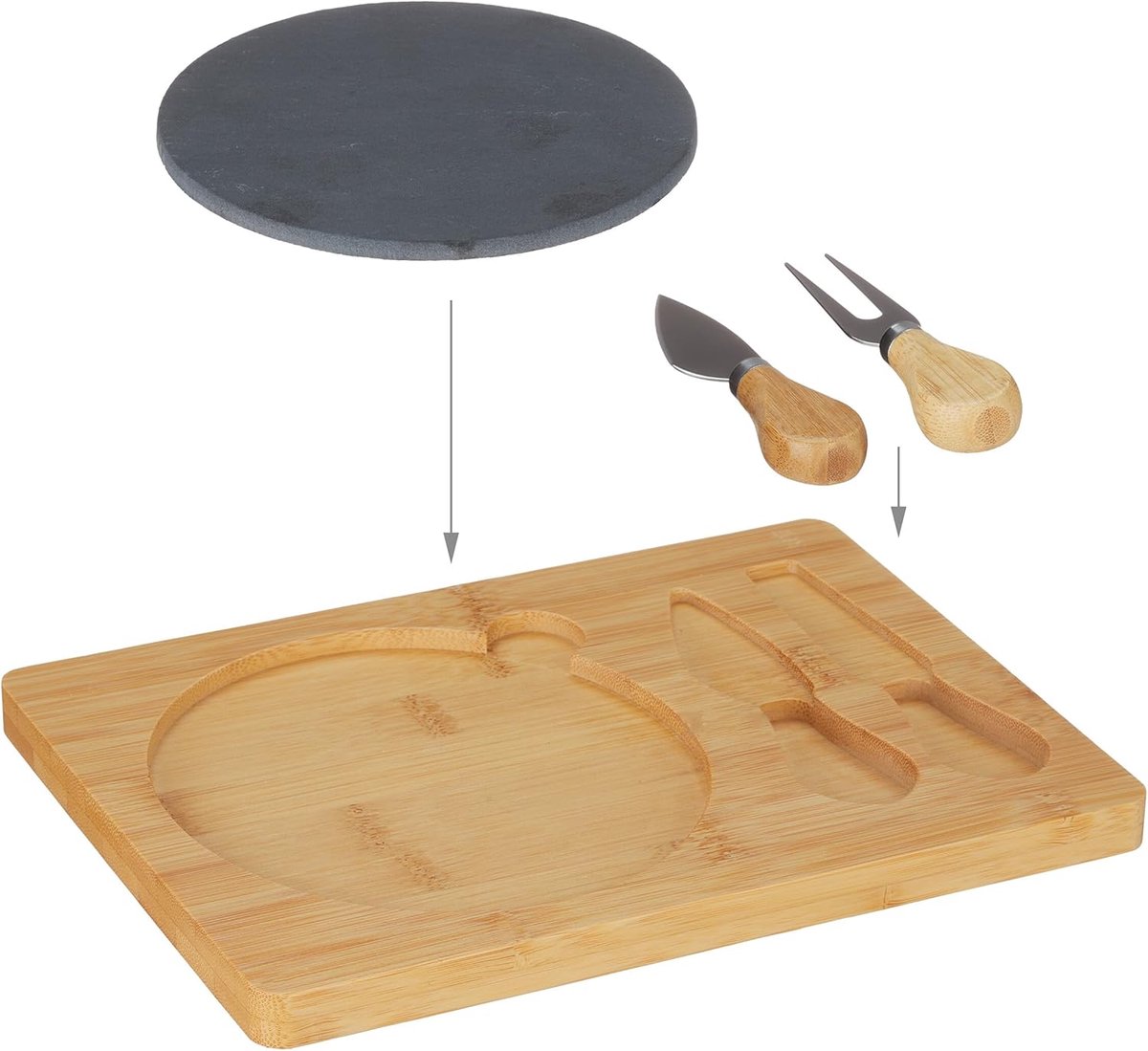 Leisteen kaasplank wijnset