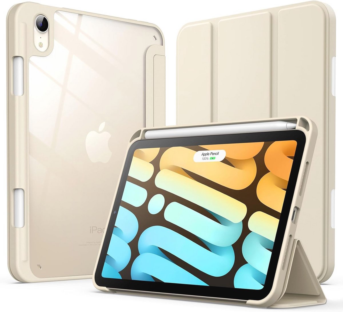 Dunne Hoes voor iPad mini met Pencil Houder en Duidelijke Achterkant