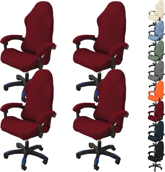 Stretchy Office Chair Cover With Zipper - Washable Rotating Computer Chair Protector — afbeelding 2
