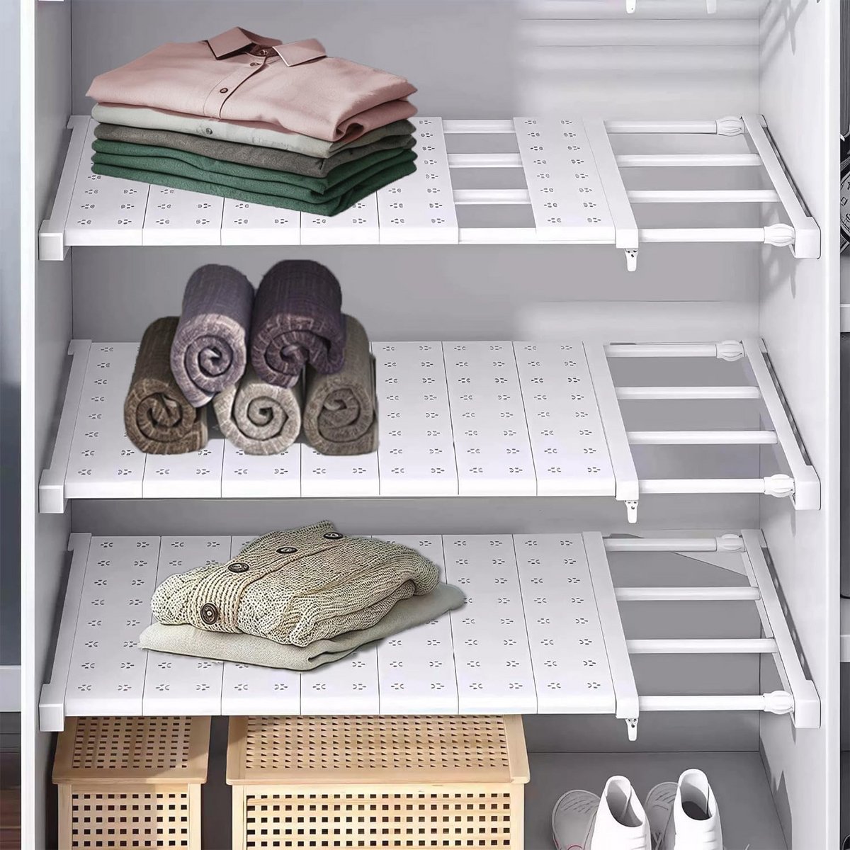 Verstelbare Kastplank Organizer - Scheidingsrek voor Kasten en Opbergruimte