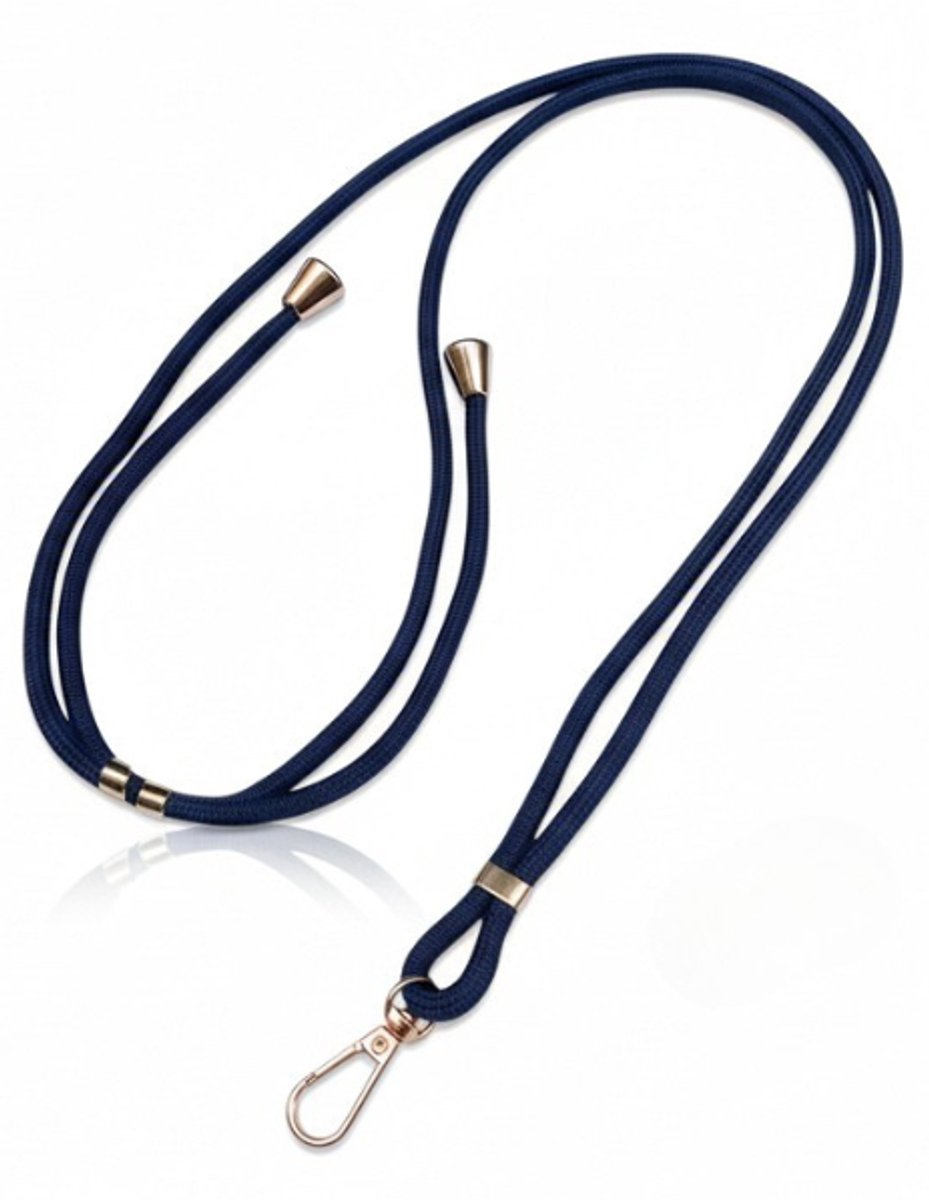 Verstelbare Telefoonkoordriem Marineblauw - 160 cm Anti-Verloren Lanyards - Geschikt voor iPhone