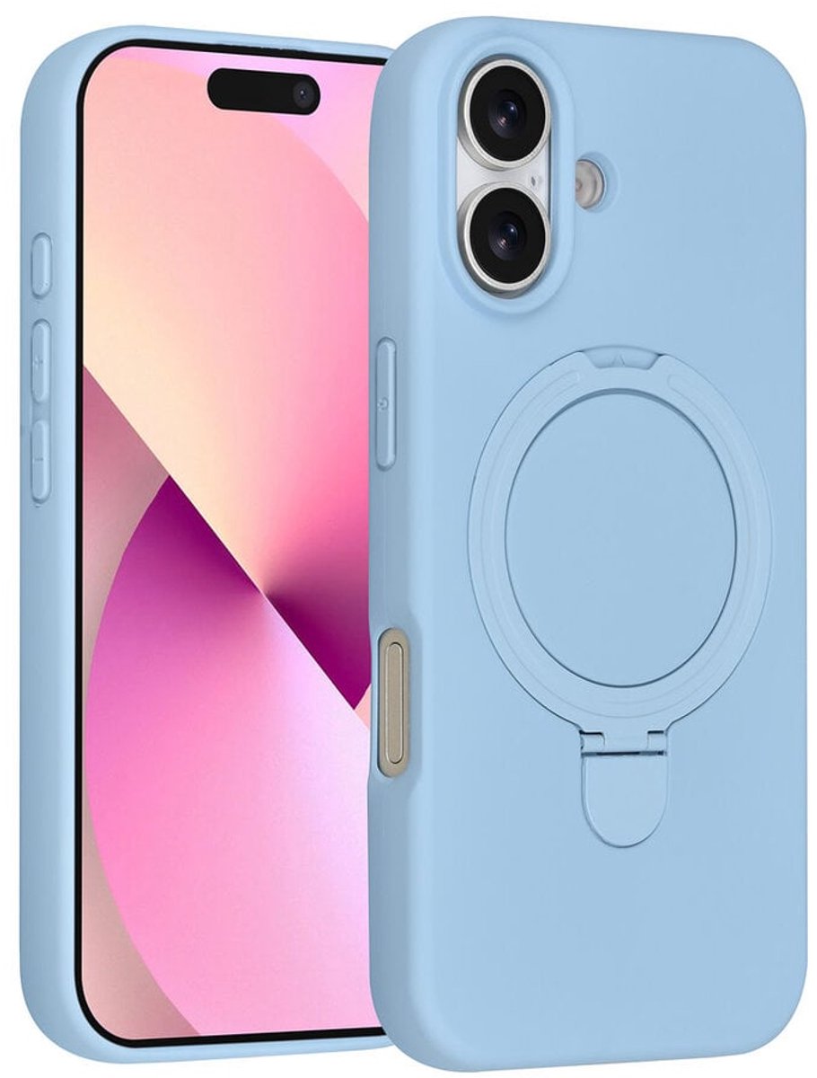 TUNIQ Back cover - iPhone 17 - Baby Blauw - MagSafe met uitklapbare standaard