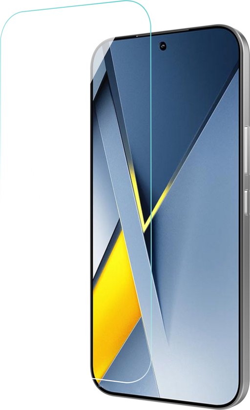 Een doorzichtige screenprotector op de voorkant van een smartphone.