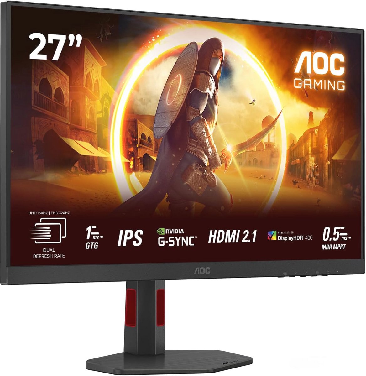 27 inch 4K Ultra HD Gaming Monitor - 160 Hz in UHD, 320 Hz in FHD met Dual Frame en 1 ms Reactietijd