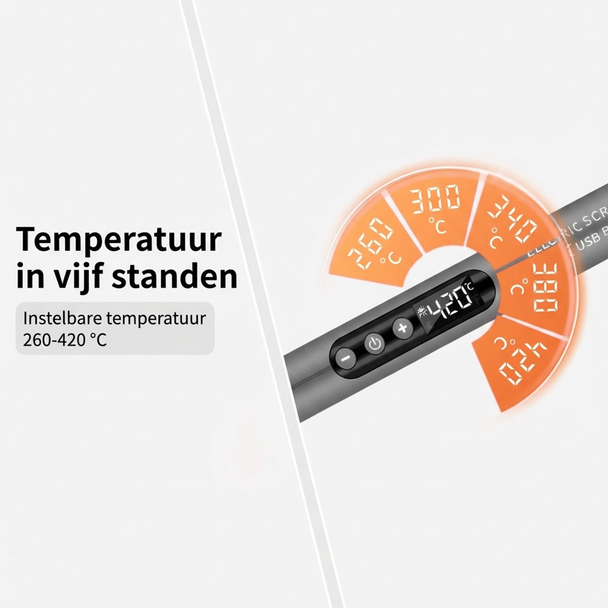 Senzo Draadloze Soldeerbout - Houtbrander - Incl. Soldeertin - Max. 420°C - LCD Scherm — cadeau in Hobby - foto 4