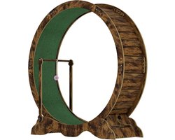 Katten Loopwiel - Looprad voor Kat - Wiel voor Katten - Kattenwiel - Cat Wheel - Stevig Hout - Maat L - 114 cm - bruin -Tot 20 kg