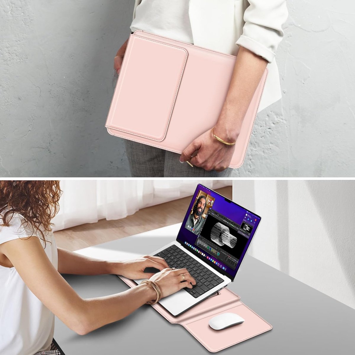 Image of Famanu - 14 inch neopreen laptophoes met zachte fleecevoering, lichtgewicht en duurzaam design