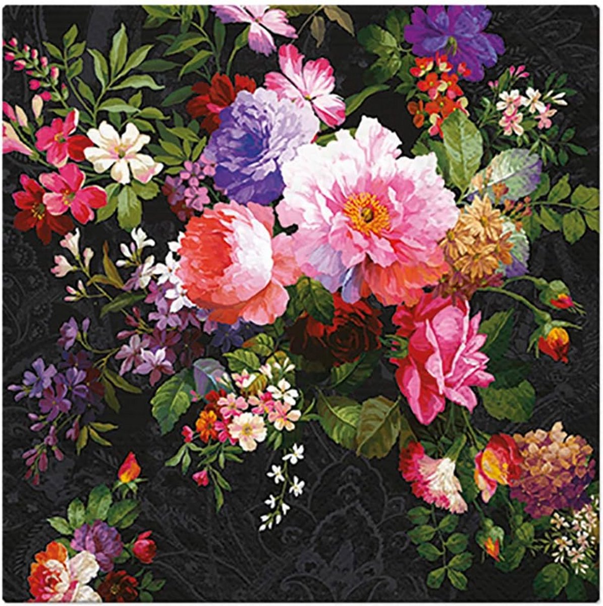 Drielaagse papieren servetten 33cm met bloemenmotief - Pack 20