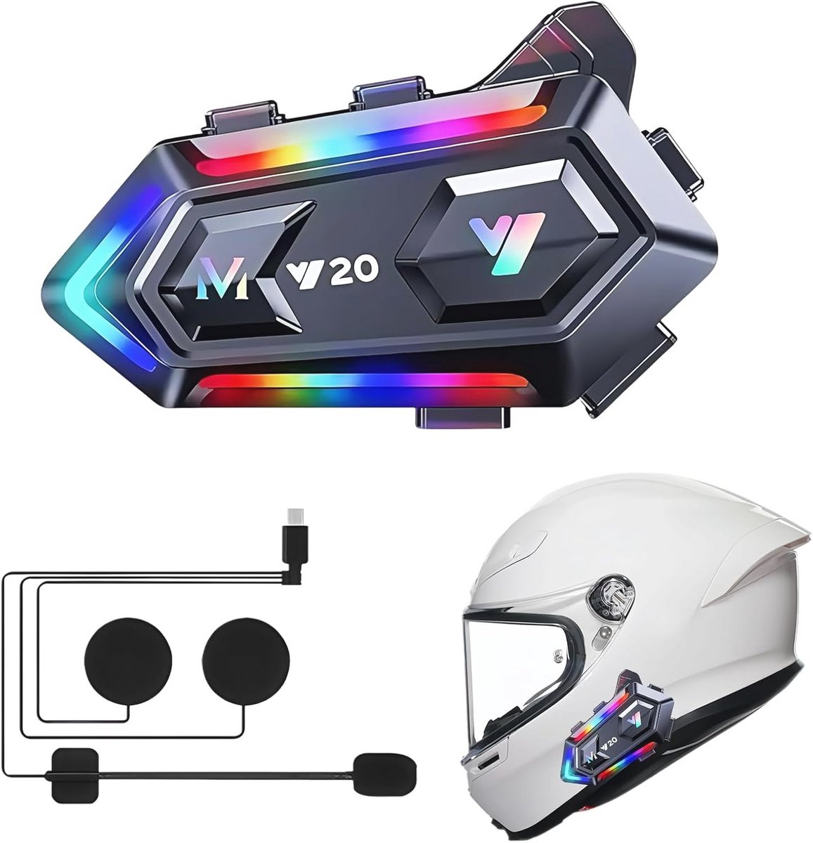 Bluetooth Helm-headset met DSP en CVC-ruisonderdrukking - Zorg voor heldere handsfree gesprekken en muziek