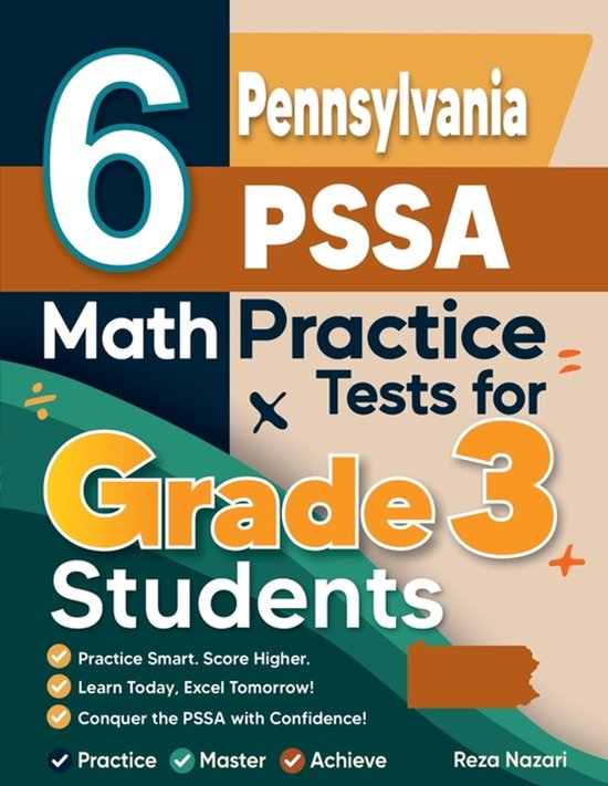 6 Pennsylvania PSSA Math Practice Tests for Grade 3 Students - cover