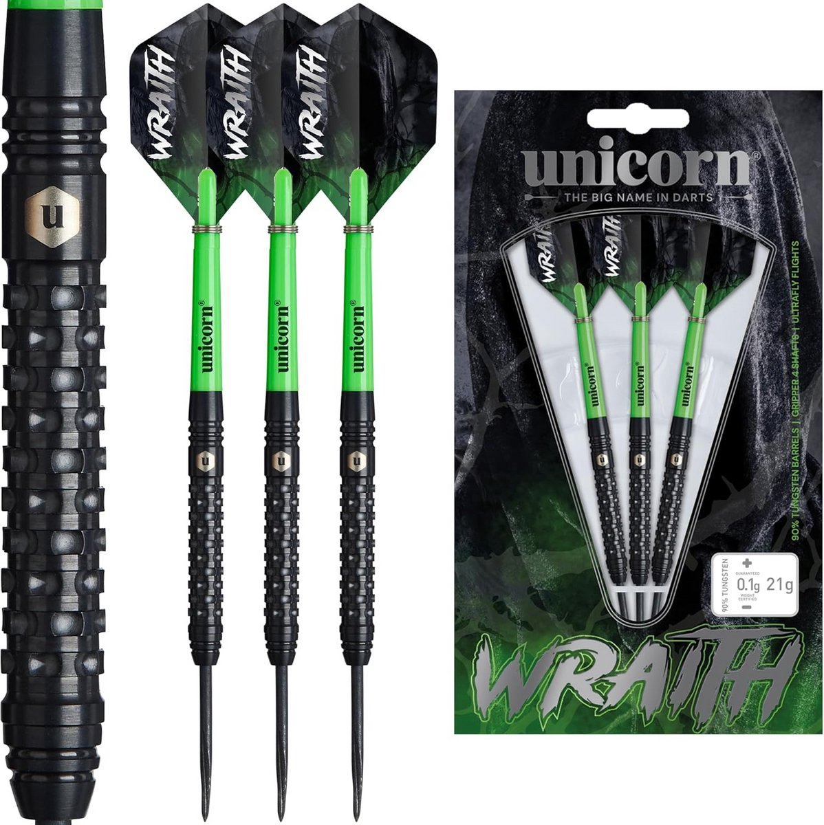 Dartset 90% Tungsten Met Complexe Grip en Stalen Punten