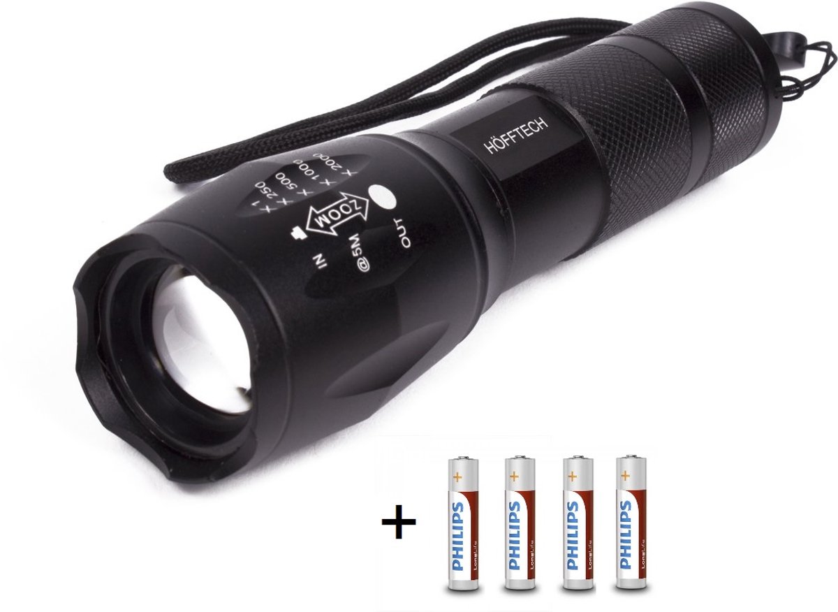 Noodpakket - zaklamp op batterijen - SOS superbeam - tevens afweerlicht - incl batterijen
