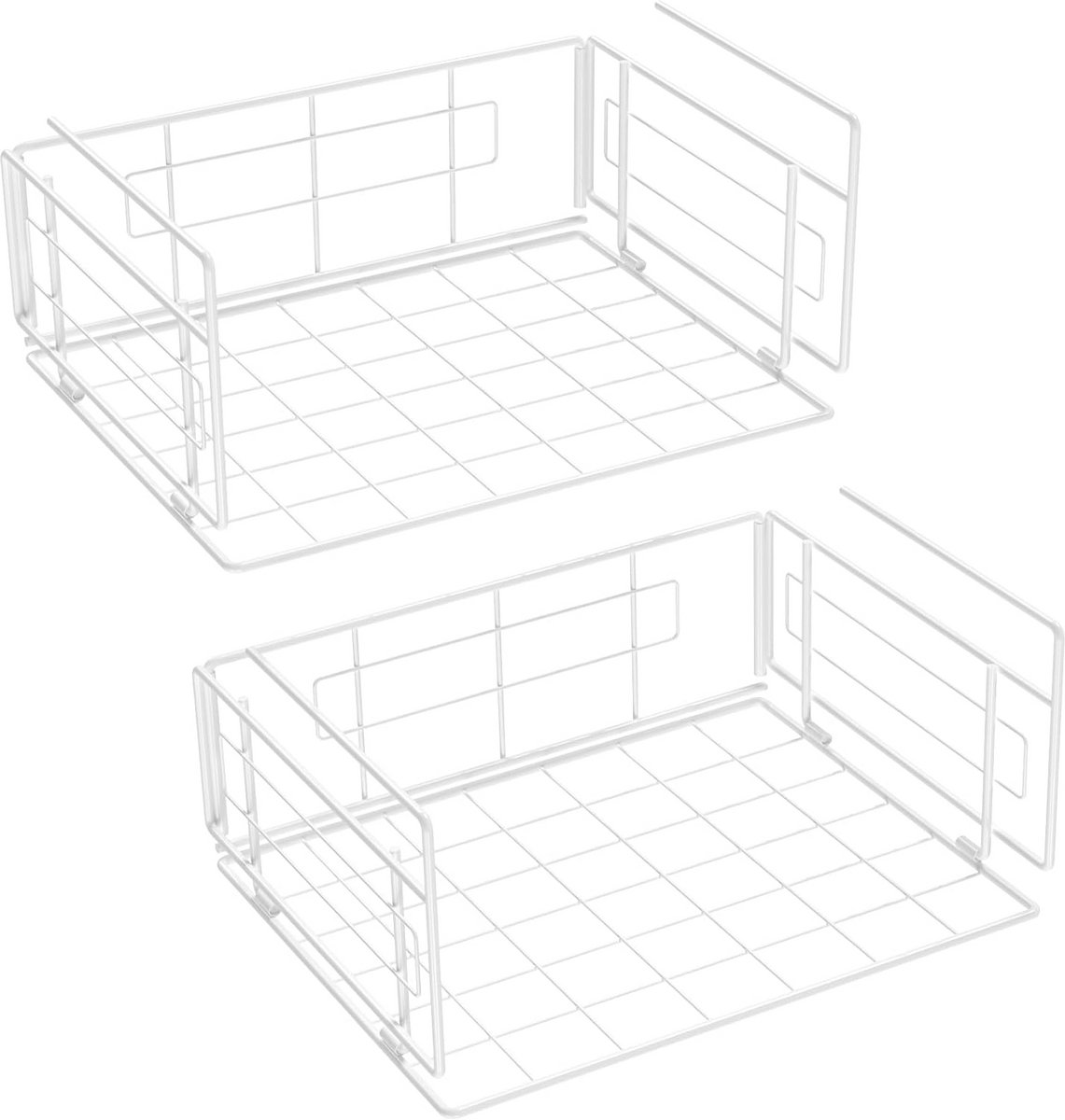 Opbergmand onder bloemplank voor optimale opslag - Set van 2, Wit
