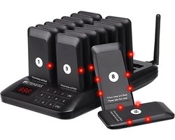Professioneel Oproepsysteem - Oproepsysteem horeca - 16 STUKS - 500m - Oproep pieper - Restaurant Pager - Draadloze Oproep - Pager Systeem - Oproepsysteem Restaurant - Restaurant Pager Systeem - Draadloos Oproepsysteem - Gast - Wachtrij Oproepsysteem