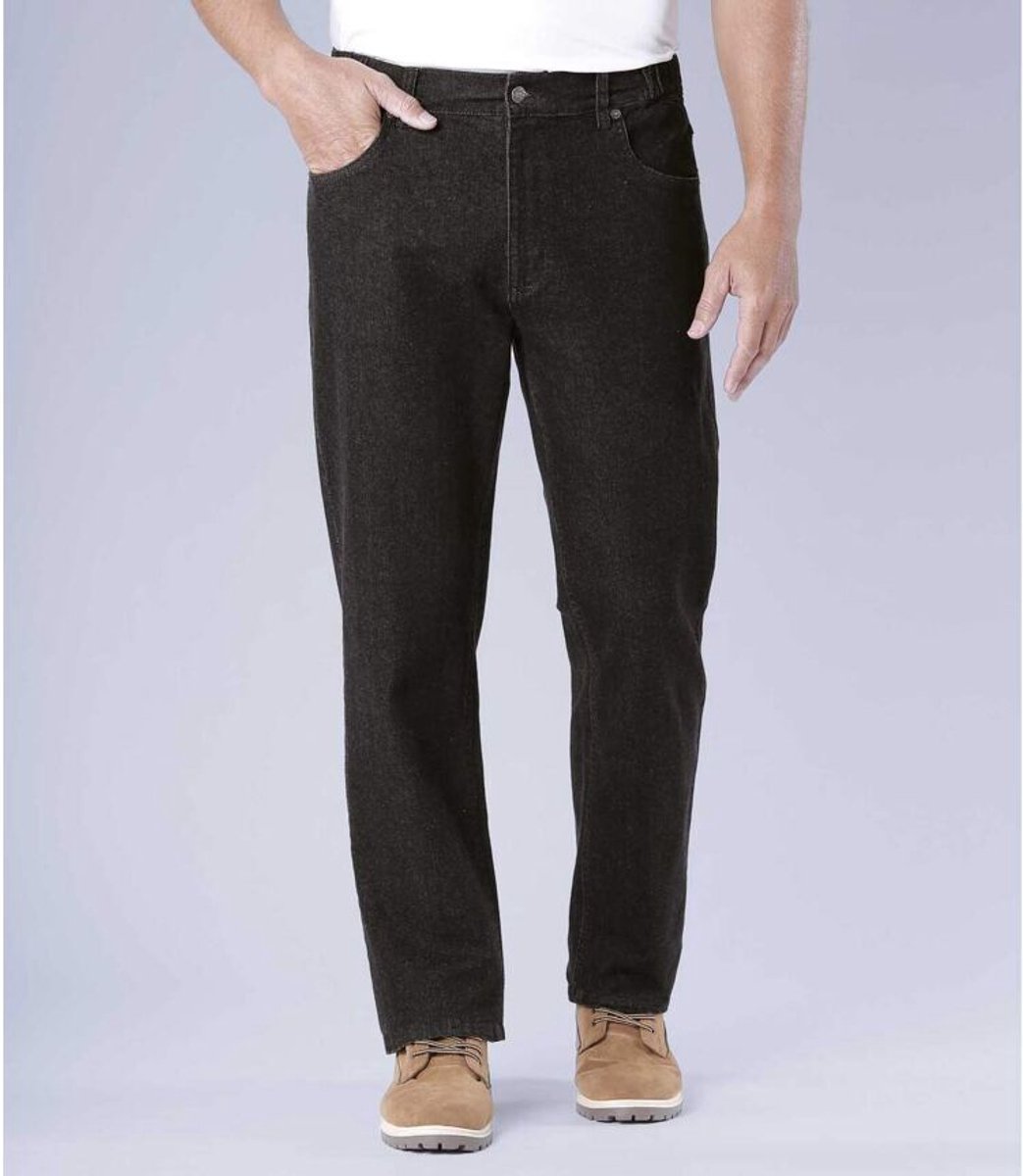 ATLAS FOR MEN - Zwarte regular stretch jeans - Heren - Verkrijgbaar in grote maten - W30