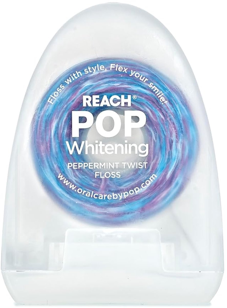 REACH POP Pepermunt, Verrijkt met Zuiveringszout, Dental Floss - 54.6YD