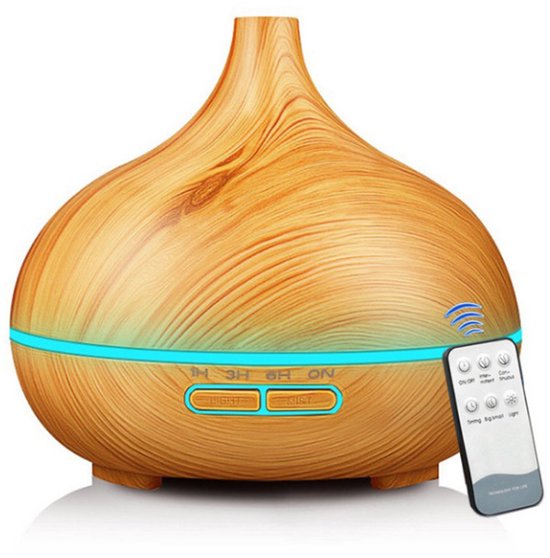 Aromadiffuser, luchtbevochtiger, ultrasone verstuiver, elektrische luchtbevochtiger Geschikt voor binnen, aromalamp, diffuser Geschikt voor etherische oliën met 7-kleurige ledverlichting, bevochtigingscapaciteit 30 ml/uur