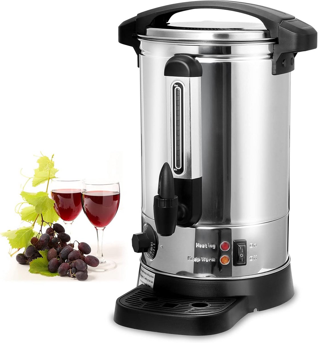 RVS Glühwein Kettle met Thermostaat en Tapkraan - Warme Dranken Dispenser