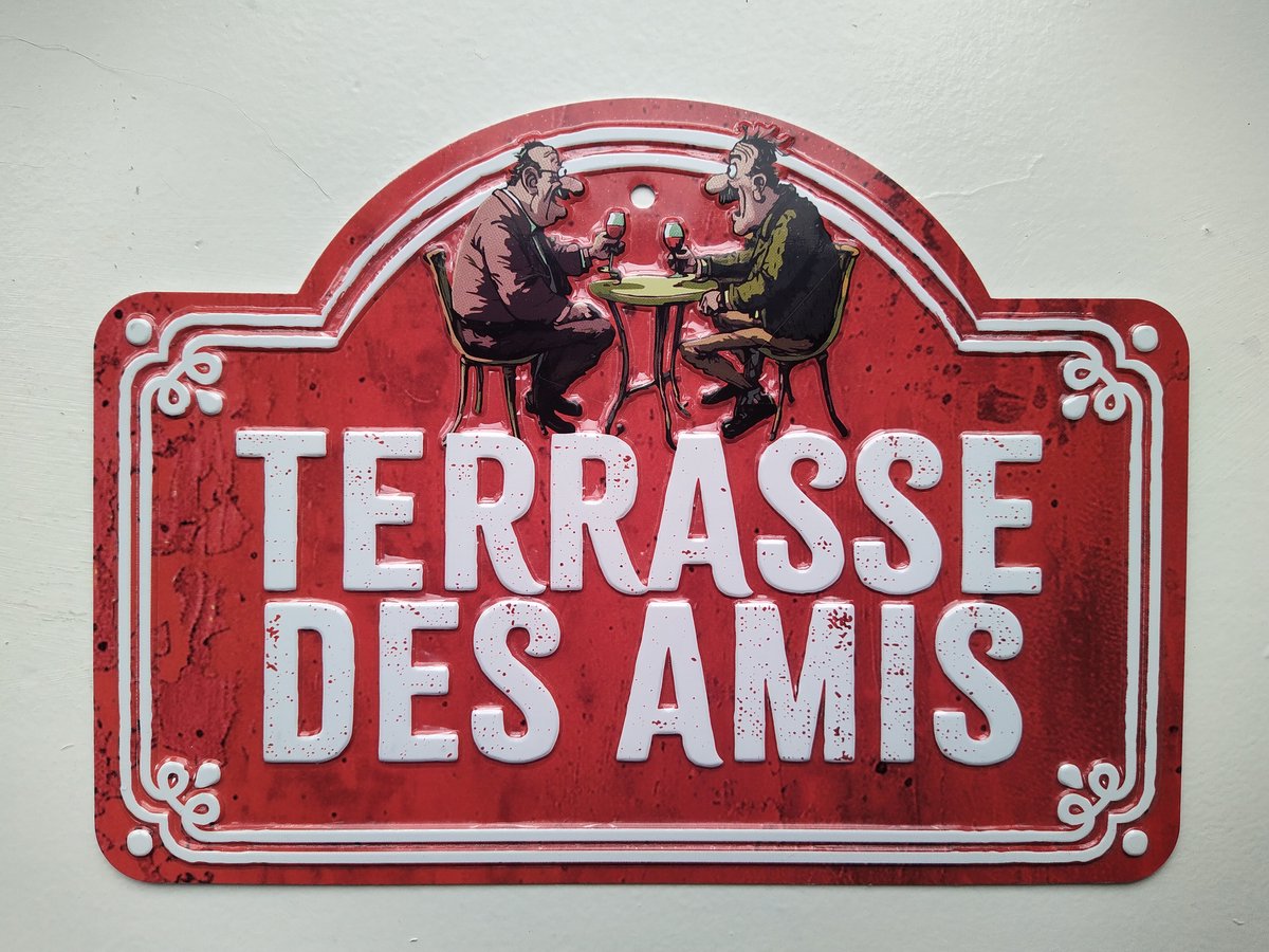 Terrasse des Amis Wandbord in metaal