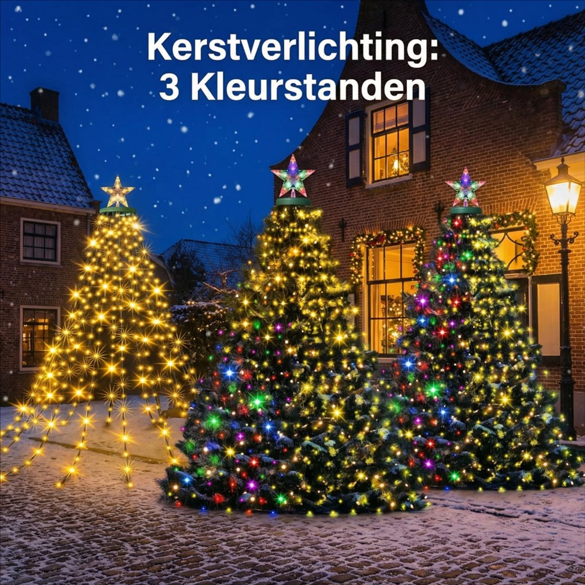 LED Kerstboomverlichting met Ster Topper - 2m & 400 leds – Kerstverlichting - 16 Lichtstrengen met Ster Topper – Warm Wit & Multicolor – 8 Lichtmodi – Makkelijk te Installeren